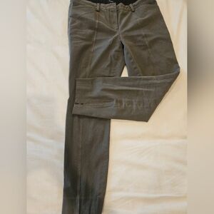 Theory Olive Green Twill Bistretch Pants With Zip Vents At Hem In Womens Size 4.
